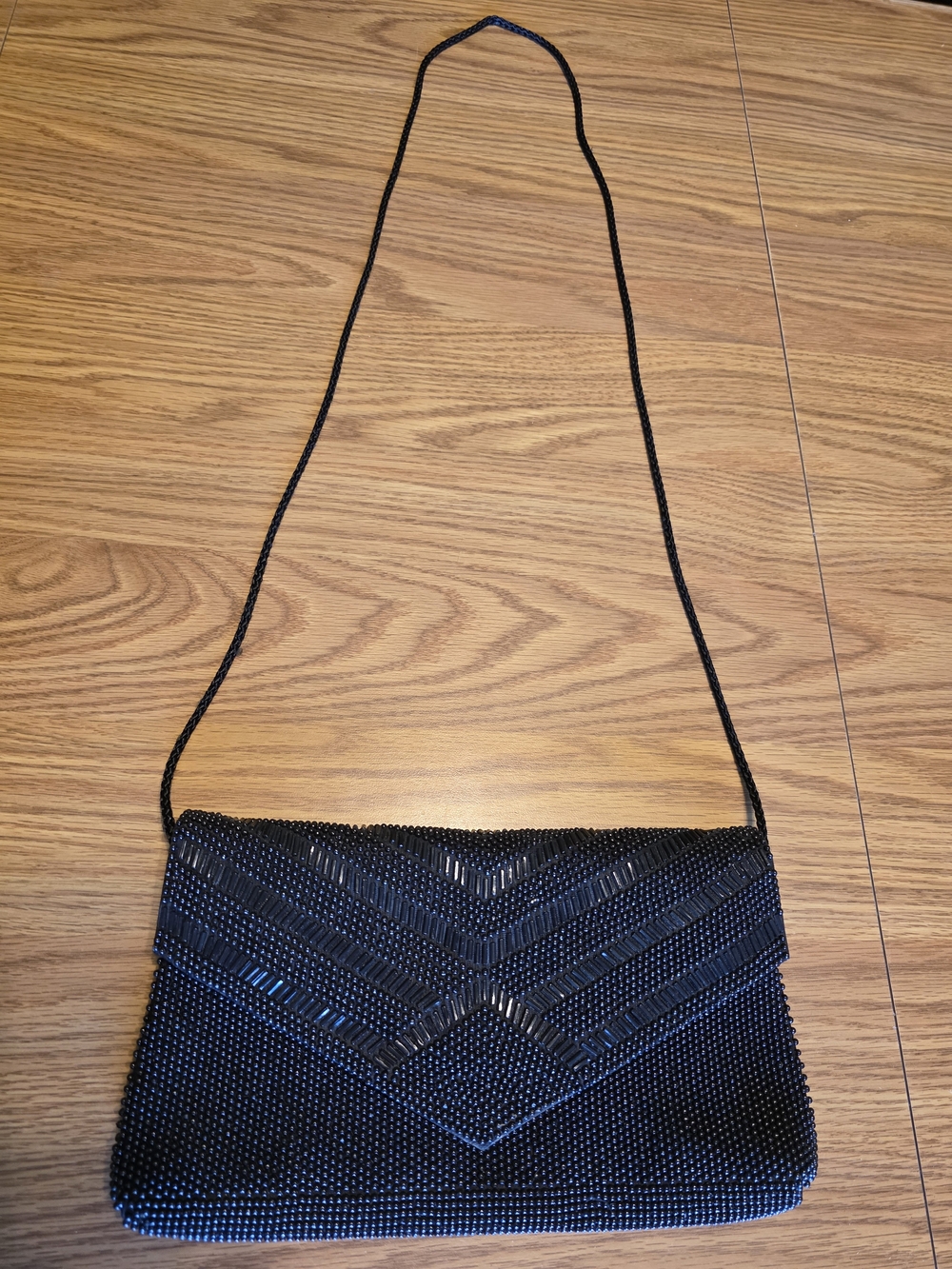 Black Beaded Evening Purse